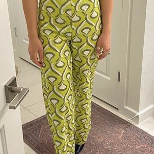 Green Y2K high waisted pants